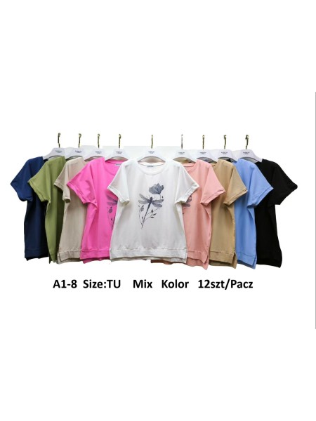 Bluzki damskie , size uni, paczka 12szt,Mix kolor