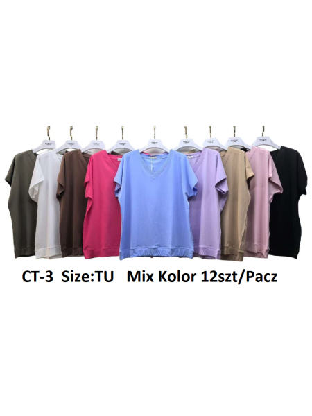 Bluzki damskie , size uni, paczka 12szt,Mix kolor