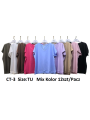 Bluzki damskie , size uni, paczka 12szt,Mix kolor