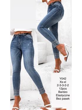 Jeansy damskie  ,size xs-xl, paczka 12szt,