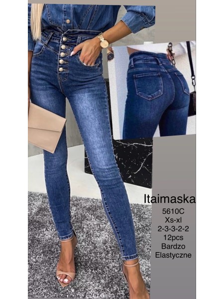 Jeansy damskie  ,size xs-xl, paczka 12szt,
