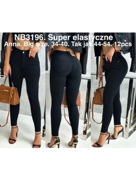 Jeansy damskie  ,bigsize 34-40, paczka 12szt,