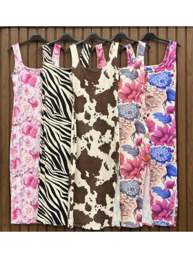 Sukienki damskie wloskie, size uni, paczka 6szt, MIX kolor