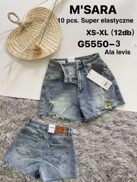 Spodenki jeansowe damskie M'sara, size xs-xl, paczka 12szt,