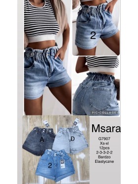 Spodenki jeansowe damskie M'sara, size xs-xl, paczka 12szt,