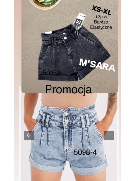 Spodenki jeansowe damskie M'sara, size xs-xl, paczka 12szt,