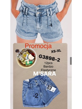 Spodenki jeansowe damskie M'sara, size xs-xl, paczka 12szt,