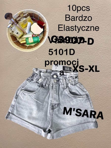 Spodenki jeansowe damskie M'sara, size xs-xl, paczka 10szt,