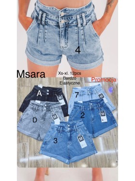 Spodenki jeansowe damskie M'sara, size xs-xl, paczka 12szt,