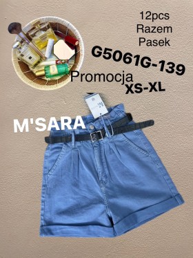 Spodenki jeansowe damskie M'sara, size xs-xl, paczka 12szt,