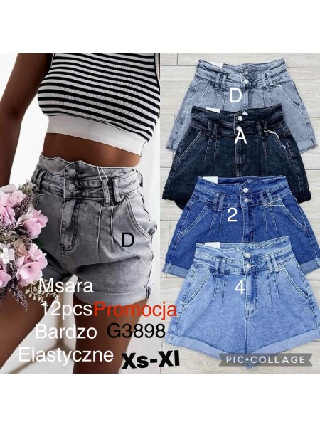 Spodenki jeansowe damskie M'sara, size xs-xl, paczka 12szt,1 kolor,