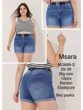 Spodenki jeansowe damskie M'sara, size 29-38, paczka 12szt,