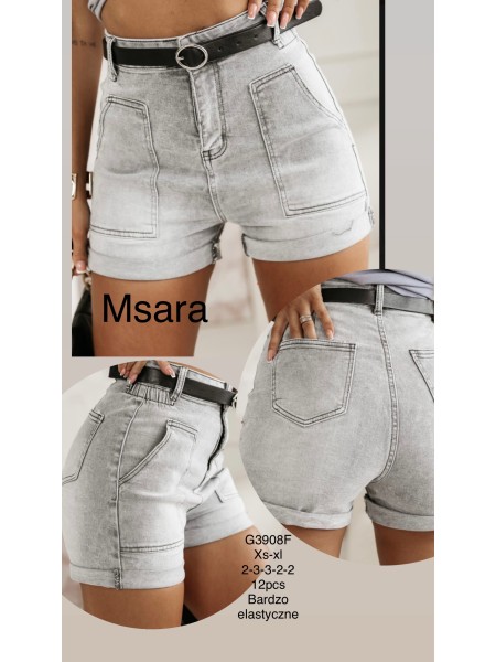 Spodenki jeansowe damskie M'sara, size 29-38, paczka 12szt,