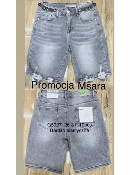Spodenki jeansowe damskie M'sara, size 26-31, paczka 10szt,