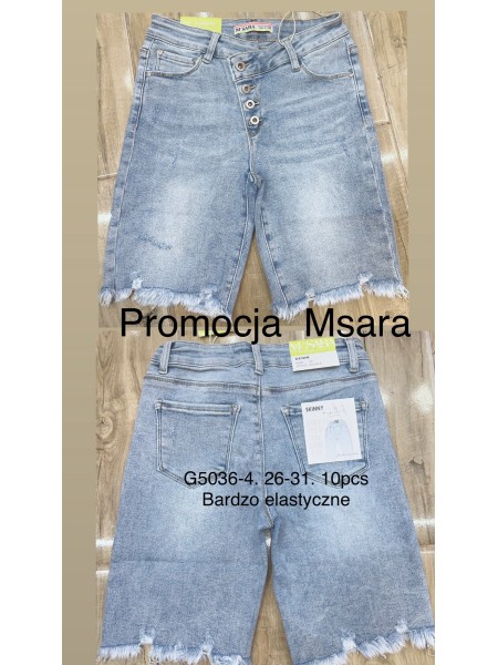 Spodenki jeansowe damskie M'sara, size 26-31, paczka 10szt,