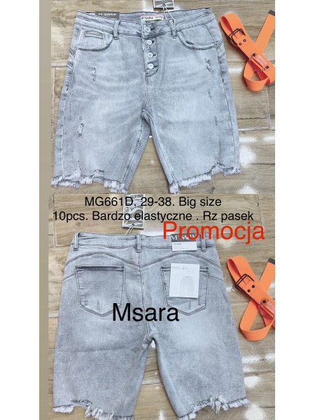 Spodenki jeansowe damskie M'sara, size 29-38, paczka 10szt,