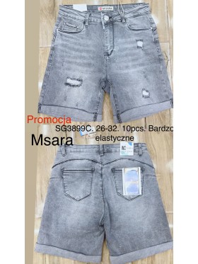 Spodenki jeansowe damskie M'sara, size 26-32, paczka 10szt,