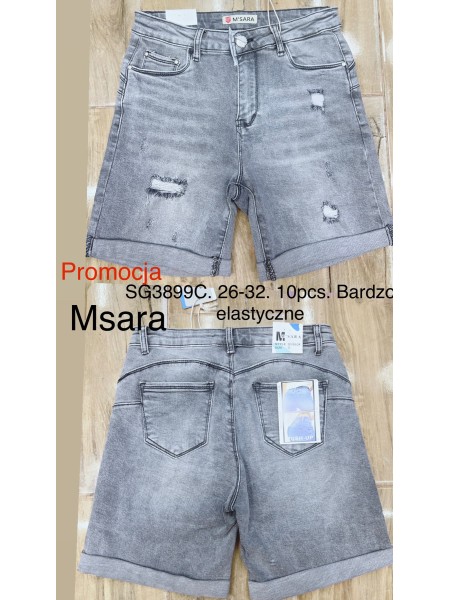 Spodenki jeansowe damskie M'sara, size 26-32, paczka 10szt,