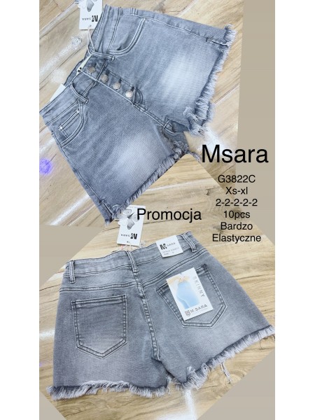 Spodenki jeansowe damskie M'sara, size xs-xl, paczka 10szt,