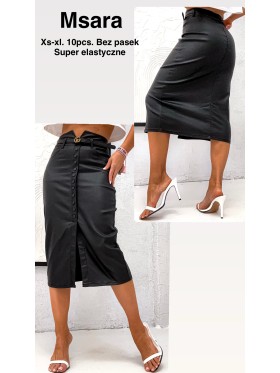 Spódnica długa skórzane damskie M'sara, size xs-xl, paczka 10szt,