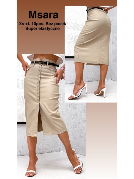 Spódnica długa skórzane damskie M'sara, size xs-xl, paczka 10szt,