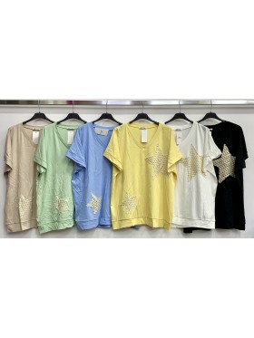 Bluzki damskie wloskie, size uni, paczka 6szt, MIX kolor