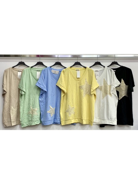 Bluzki damskie wloskie, size uni, paczka 6szt, MIX kolor