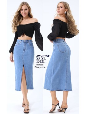 Spódnica długa Jeansowa damska , size xs-xl, paczka 10szt,