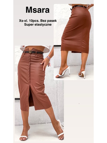 Spódnica długa skórzane damskie M'sara, size xs-xl, paczka 10szt,