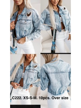 Kurtki Jeansowe damskie , size xs-M, paczka 10szt,