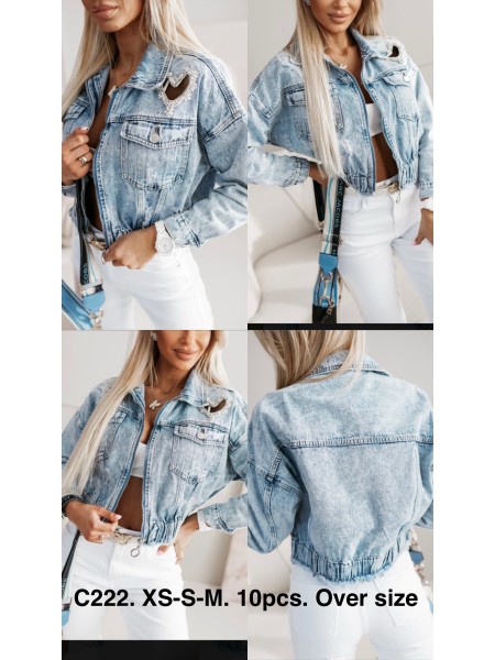 Kurtki Jeansowe damskie , size xs-M, paczka 10szt,