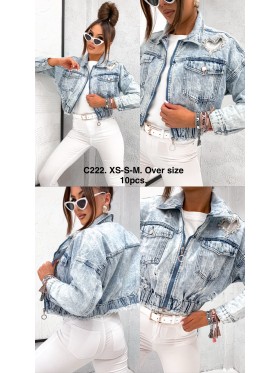 Kurtki Jeansowe damskie , size xs-M, paczka 10szt,