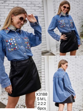 Kurtki Jeansowe damskie , size S-L, paczka 6szt,