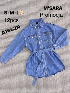 Kurtki Jeansowe damskie M'sara, size S-L, paczka 12szt,