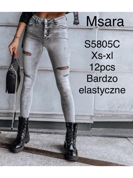 Jeansy damskie M'sara,size XS-xl, paczka 12szt,
