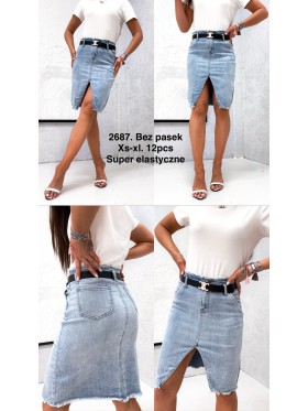 Spódnica krótka Jeansowa damska , size xs-XL, paczka 10szt,