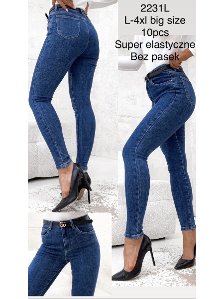 Jeansy damskie ,size l-4xl, paczka 10szt,