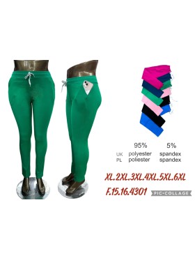 Legginsy damskie , size XL-6xl, paczka 12szt, MIX kolor