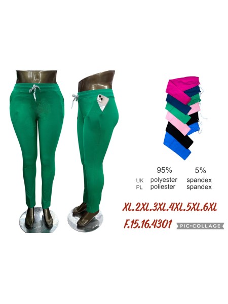 Legginsy damskie , size XL-6xl, paczka 12szt, MIX kolor