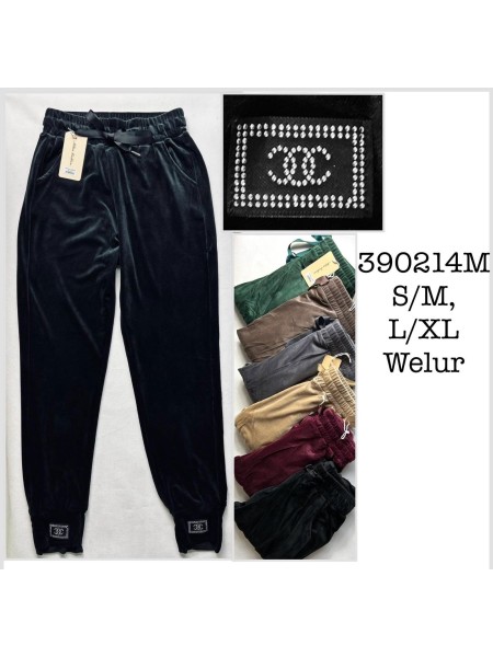 Spodnie welurowe damskie , size S-Xl, paczka 12szt,MIX kolor