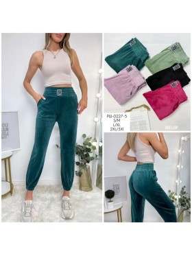 Spodnie welurowe damskie , size S-3Xl, paczka 12szt,MIX kolor