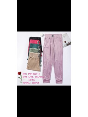 Spodnie welurowe damskie , size S-3Xl, paczka 12szt,MIX kolor