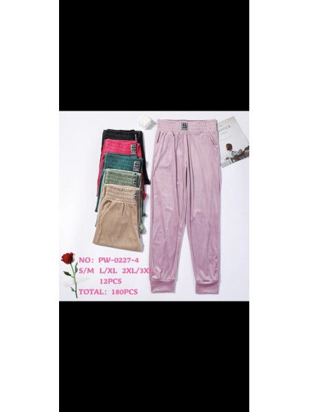 Spodnie welurowe damskie , size S-3Xl, paczka 12szt,MIX kolor