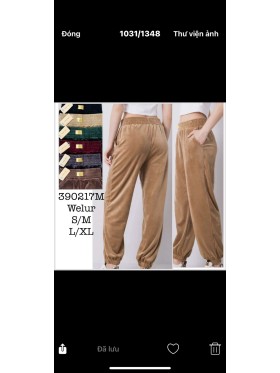 Spodnie welurowe damskie , size S-Xl, paczka 12szt,MIX kolor