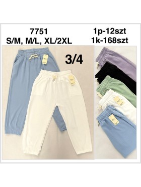 Spodnie damskie , size S-2Xl, paczka 12szt,MIX kolor