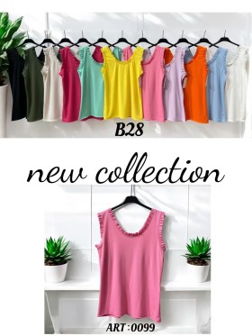 Bluzki damskie Włoskie, size UNI, paczka 6szt,MIX kolor
