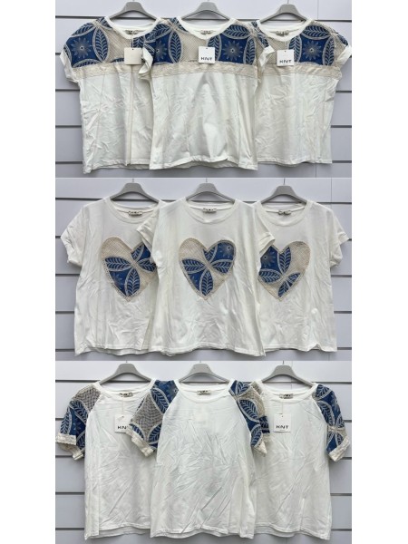 Bluzki damskie Włoskie , Size uni,paczka 6szt,mix kolor
