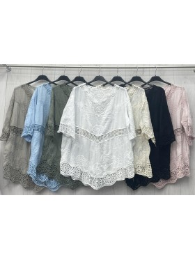 Bluzki damskie Włoski, size uni, paczka 6szt, mix kolor