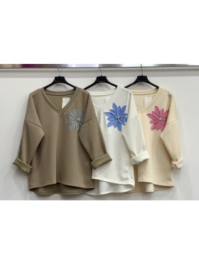 Bluzy damskie Włoski, size uni, paczka 6szt, mix kolor