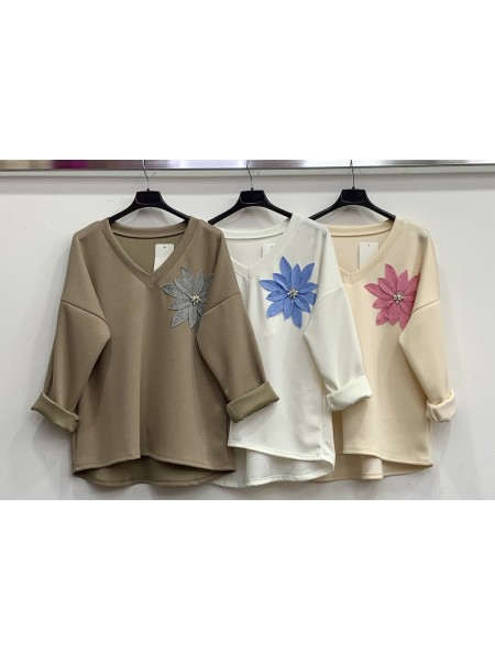 Bluzy damskie Włoski, size uni, paczka 6szt, mix kolor